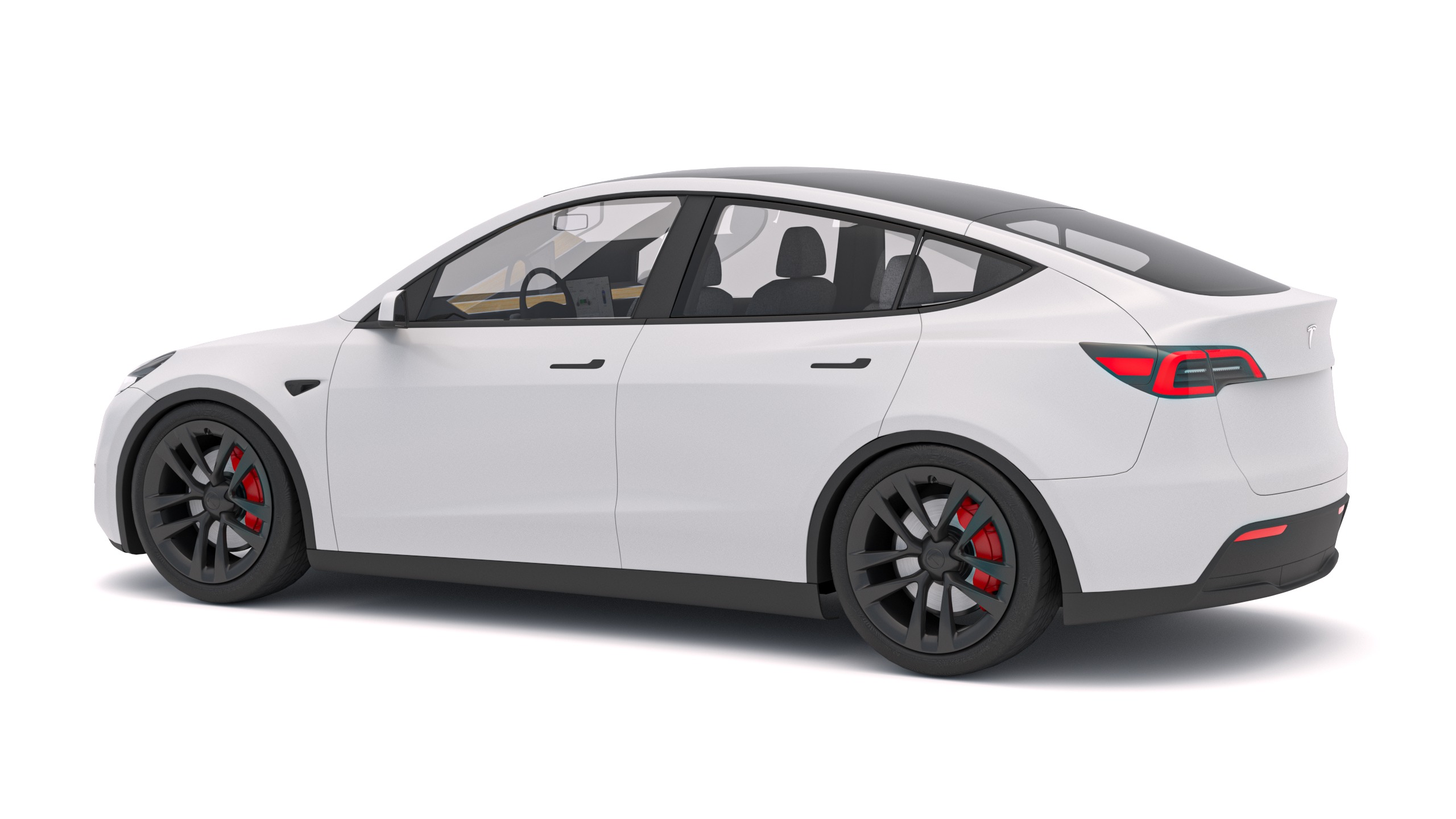 Autorack Car Transporter and Tesla Y 3D model_9