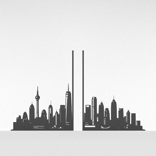 Skyline Bookends 3D print model