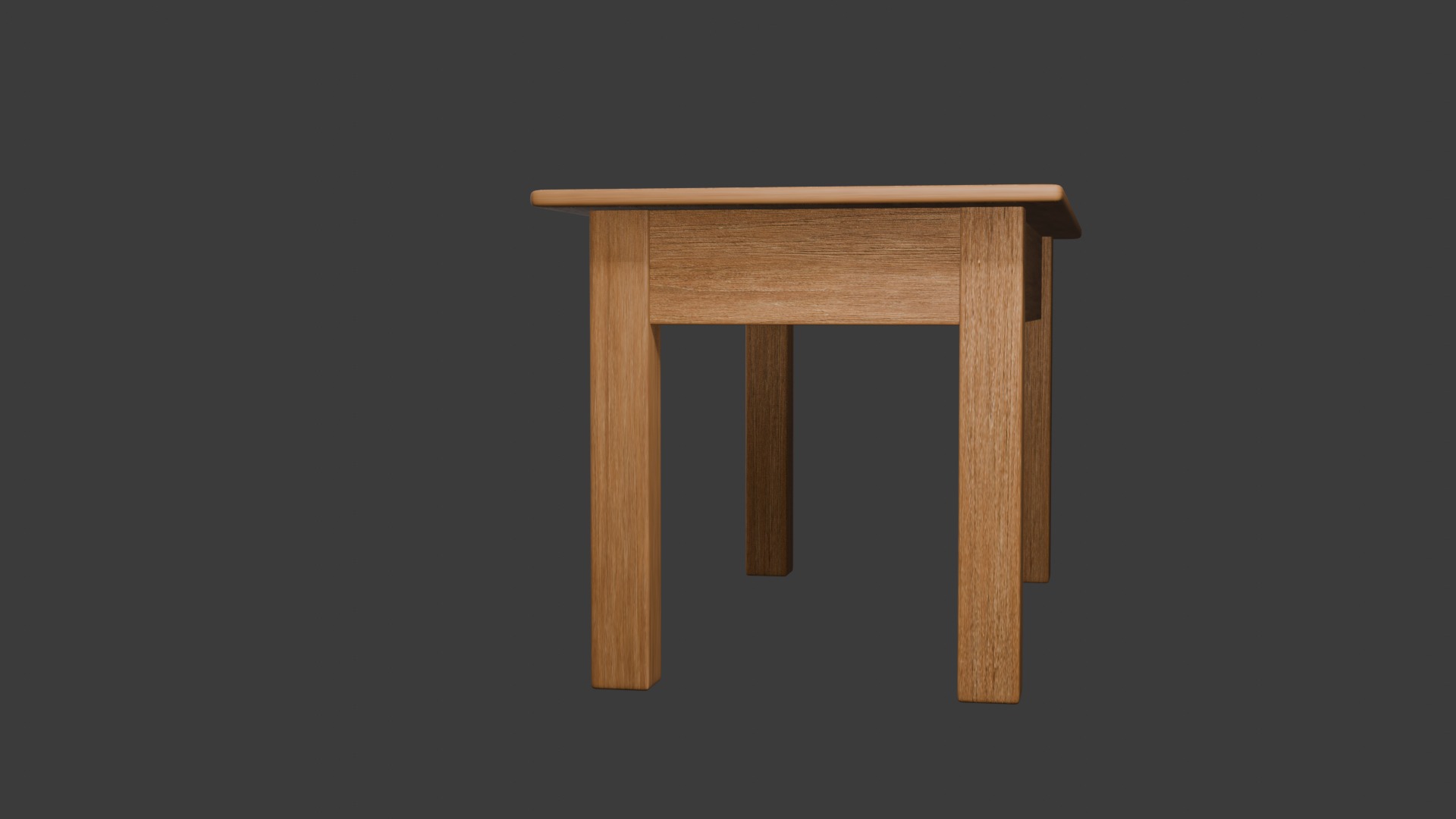 Simple wooden table Low-poly 3D model_2