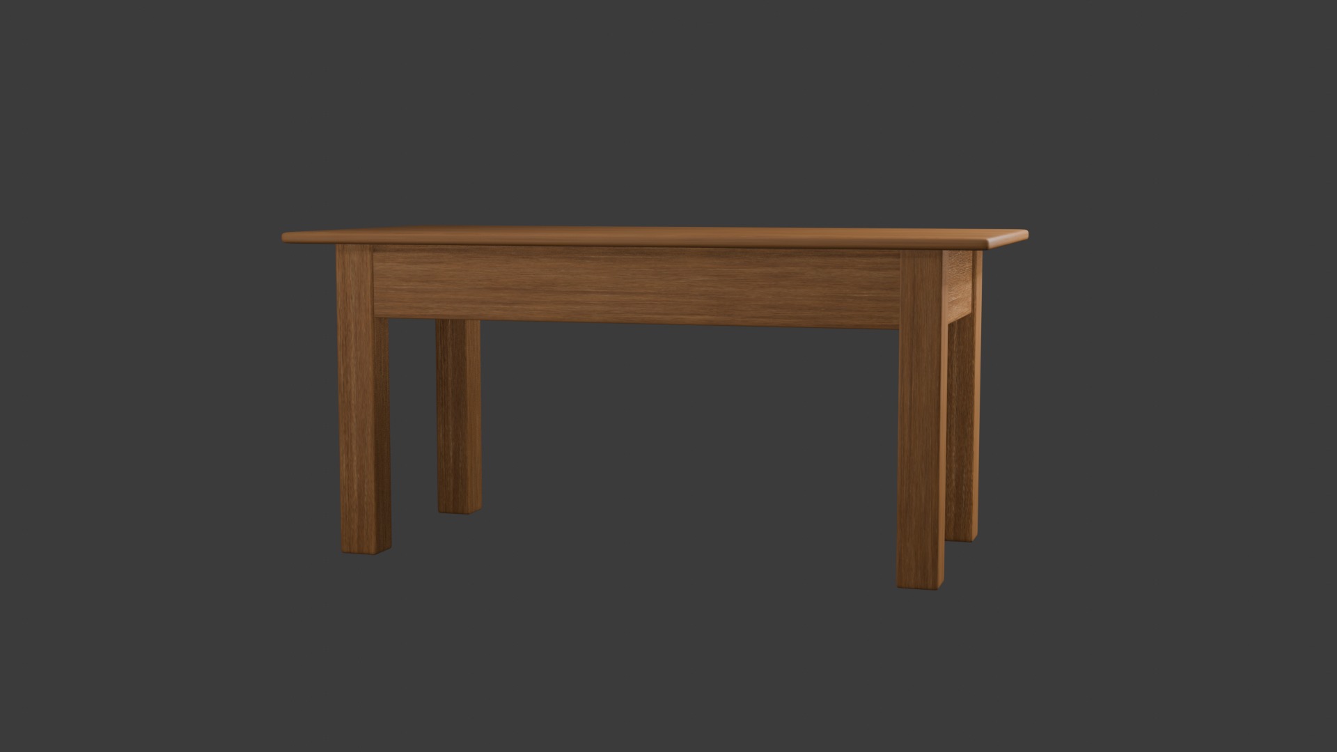 Simple wooden table Low-poly 3D model_1
