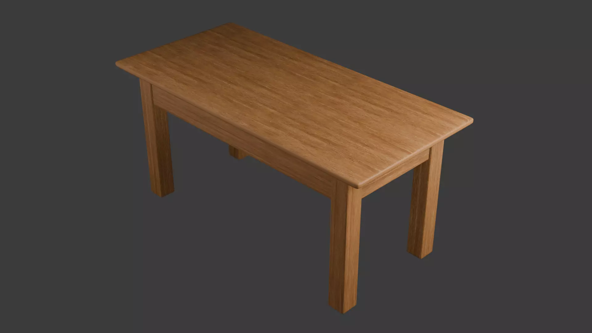 Simple wooden table Low-poly 3D model_0