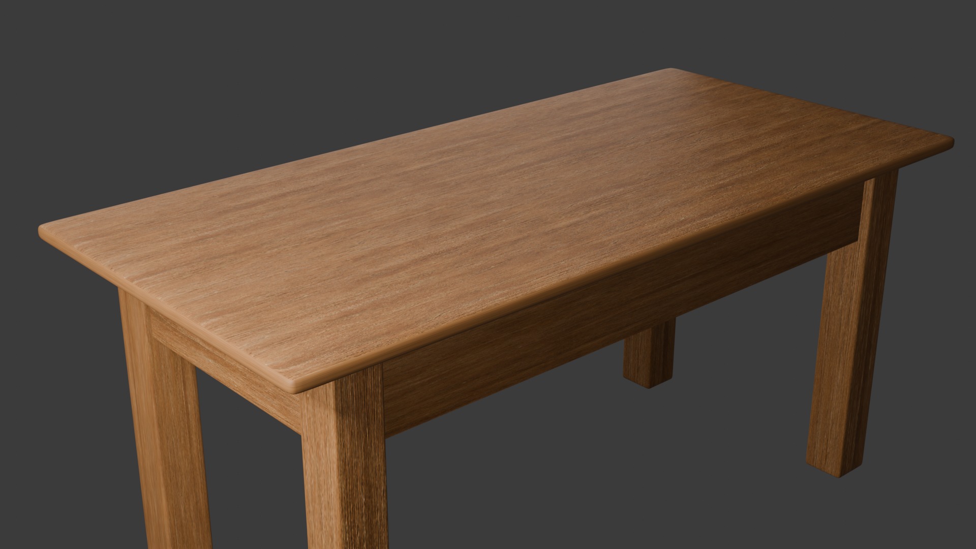 Simple wooden table Low-poly 3D model_3