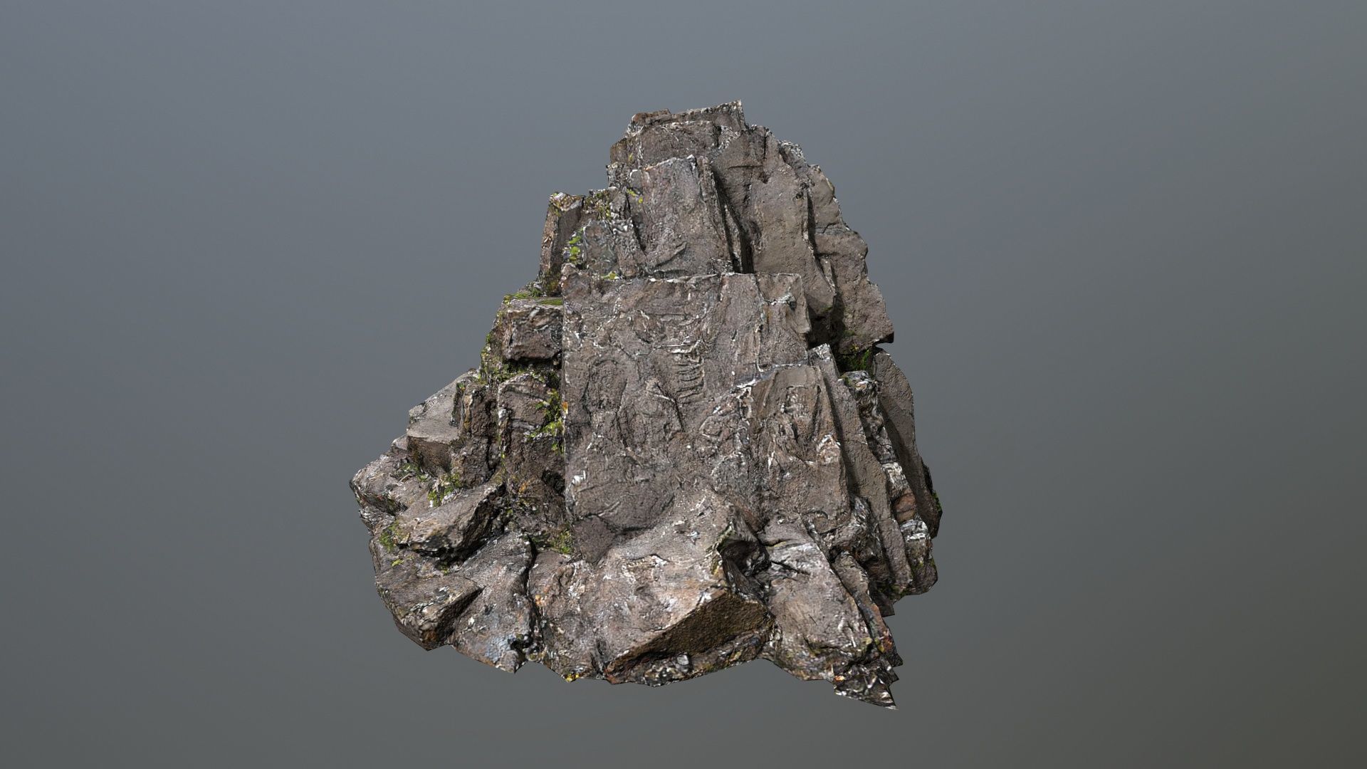 cliff rocks Low-poly 3D model_2
