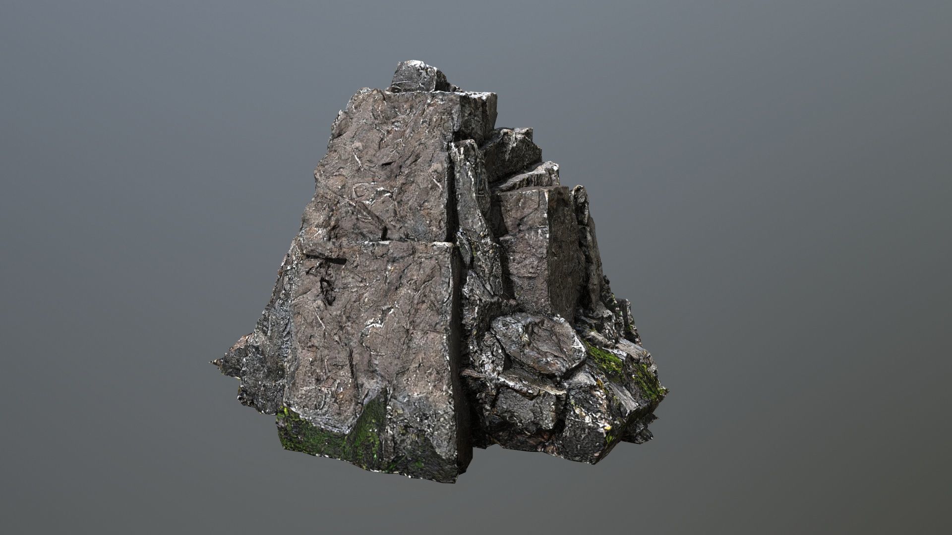 cliff rocks Low-poly 3D model_5