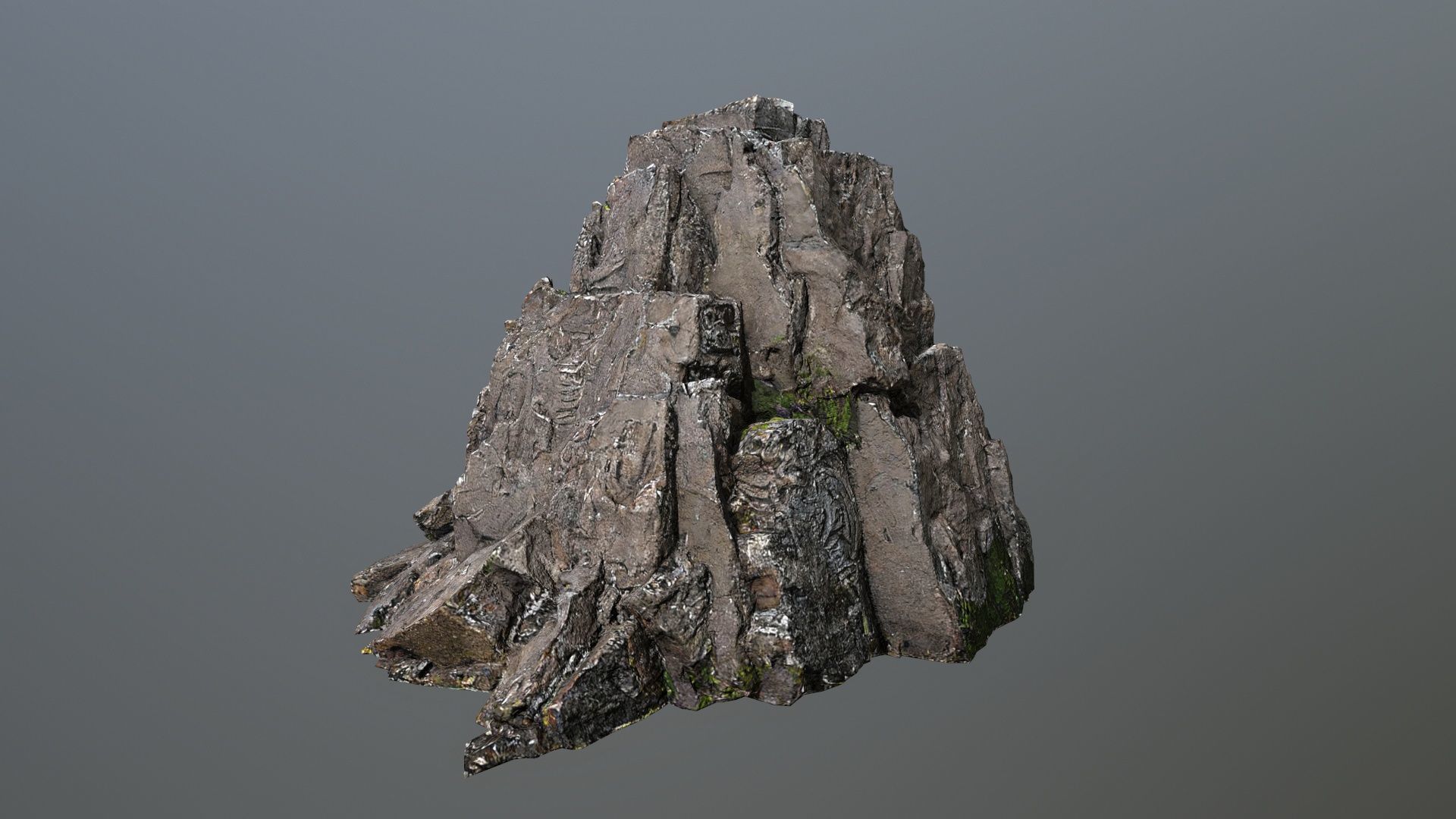 cliff rocks Low-poly 3D model_3