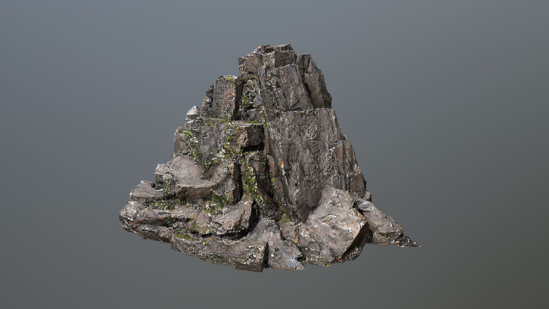 cliff rocks Low-poly 3D model_1