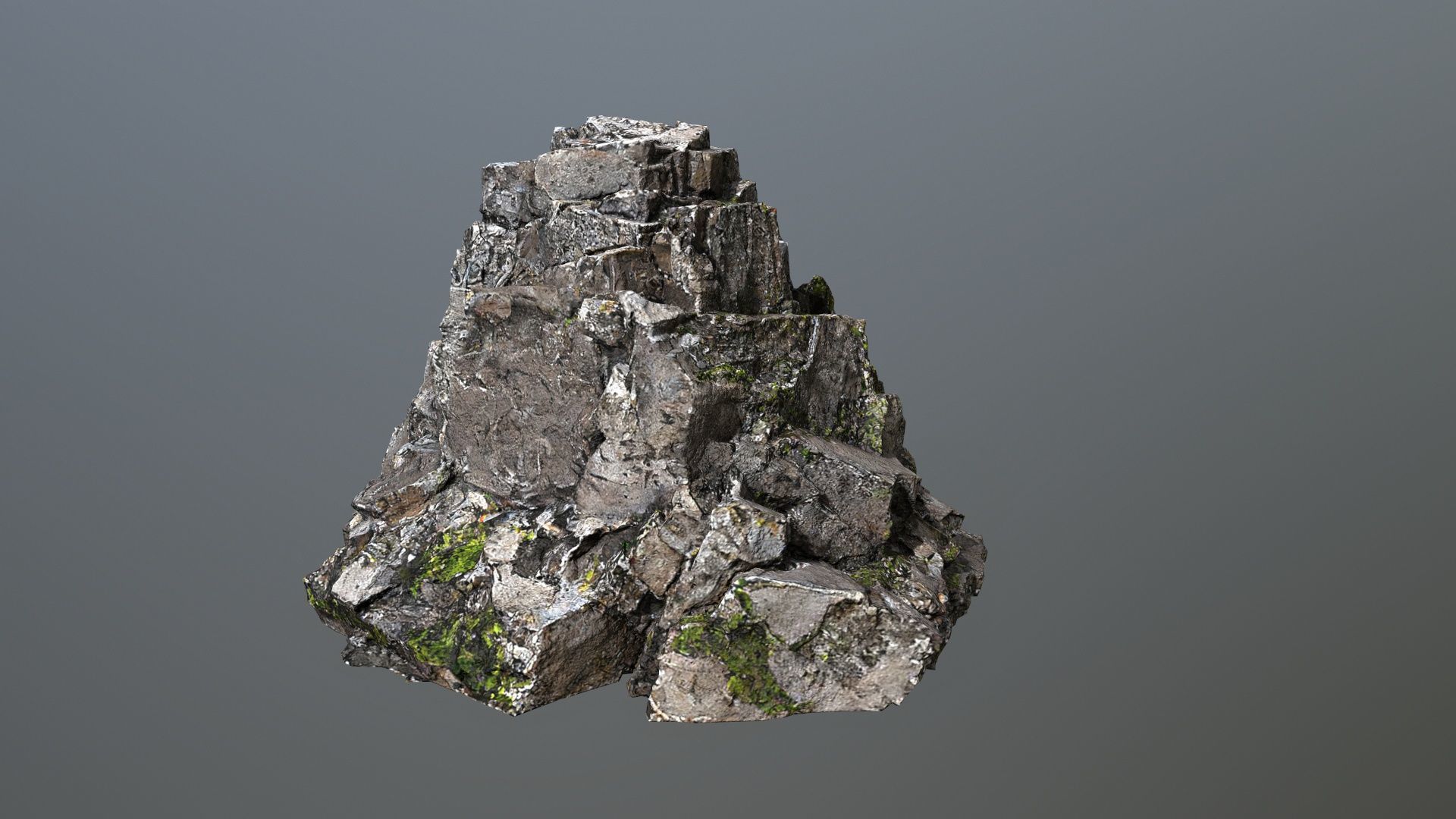 cliff rocks Low-poly 3D model_7