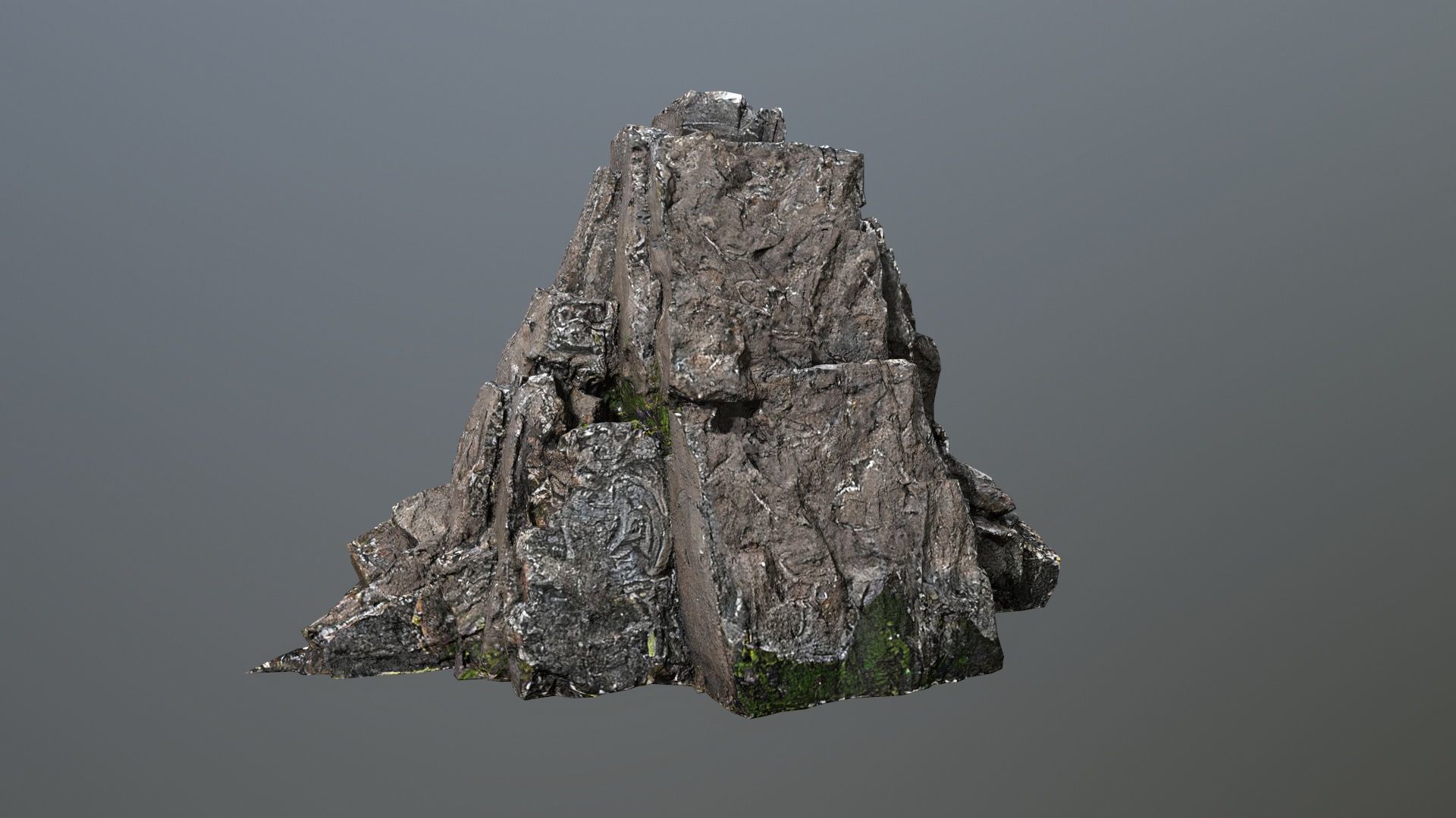 cliff rocks Low-poly 3D model_4