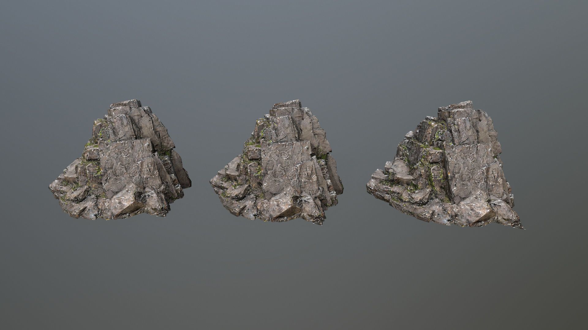 cliff rocks Low-poly 3D model_10