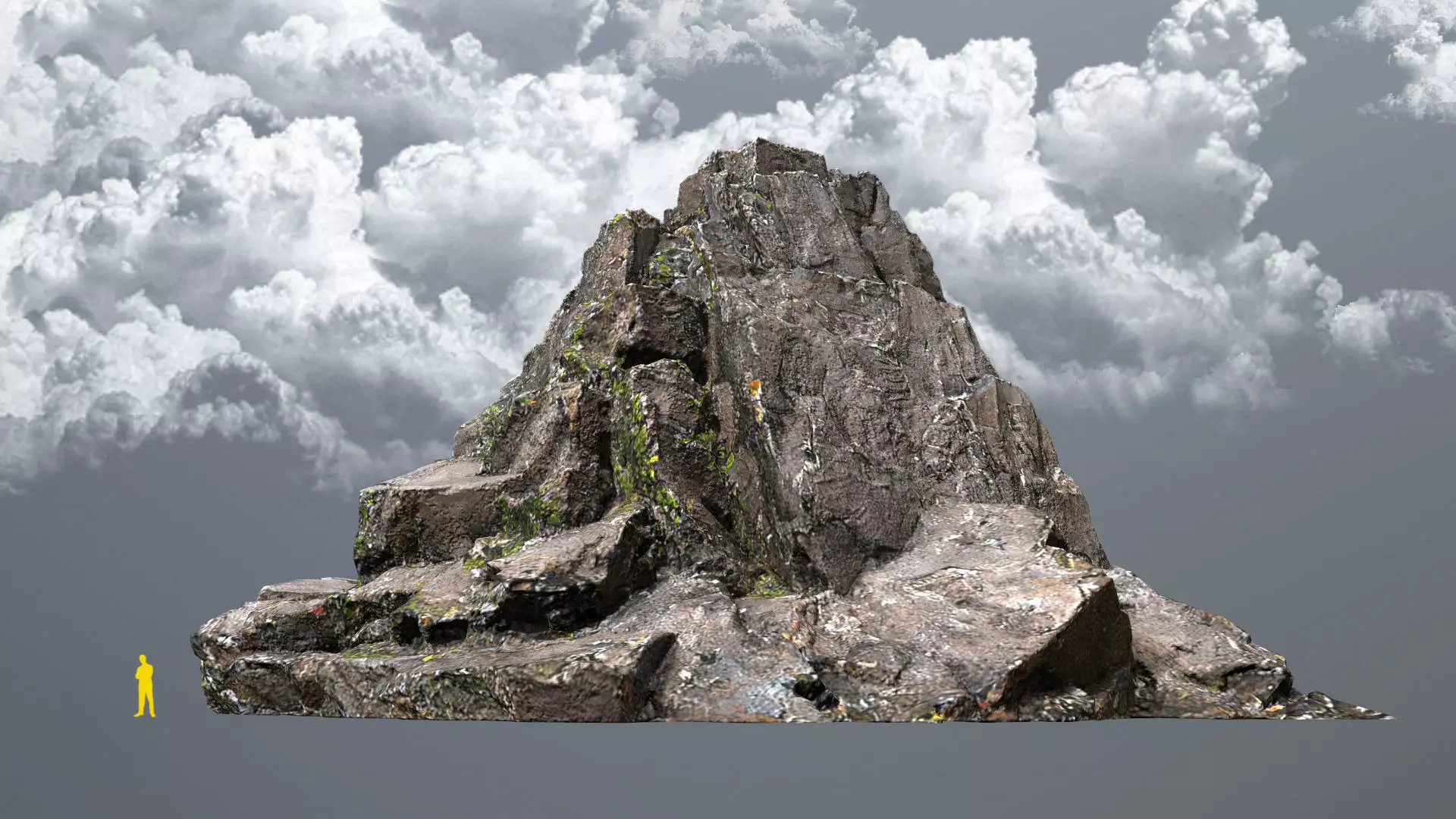 cliff rocks Low-poly 3D model_0