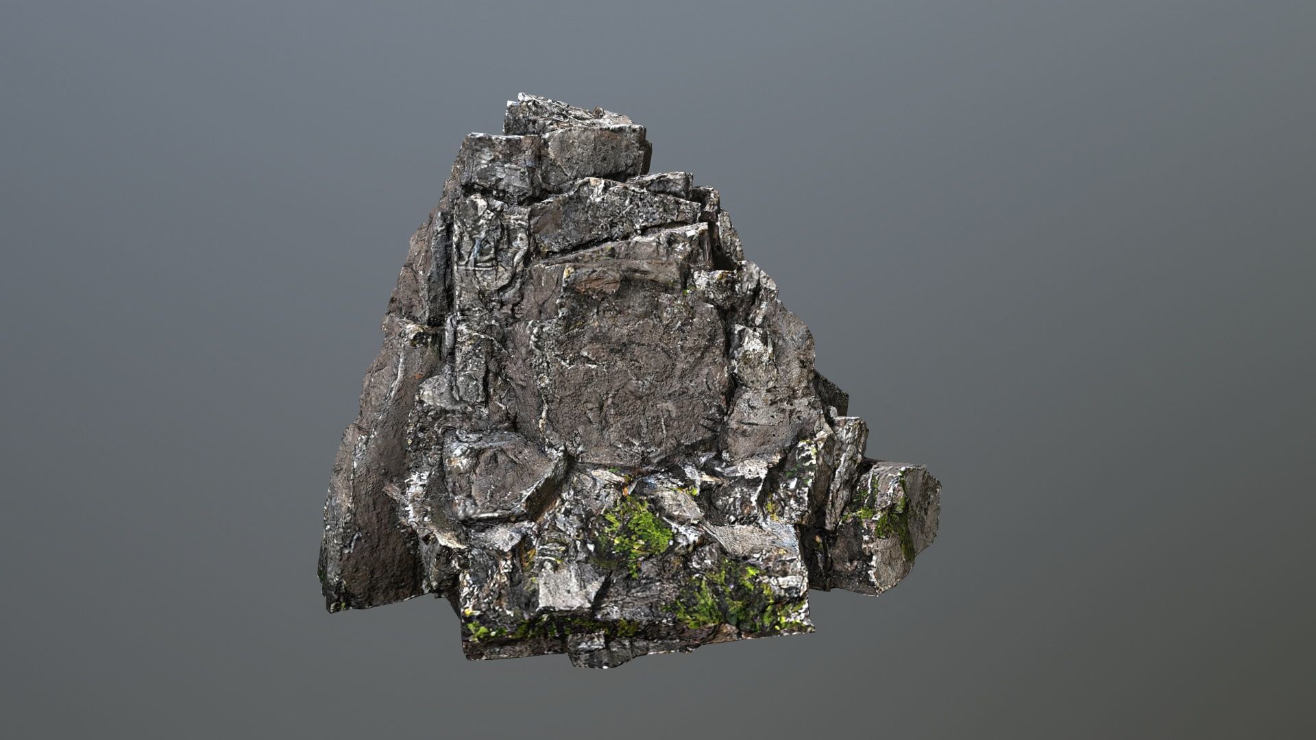 cliff rocks Low-poly 3D model_6