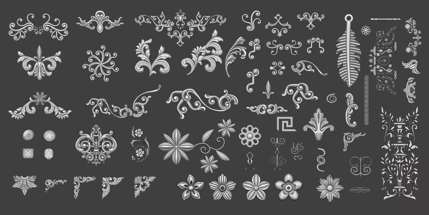 Floral Design Collection1 Low-poly 3D model_0