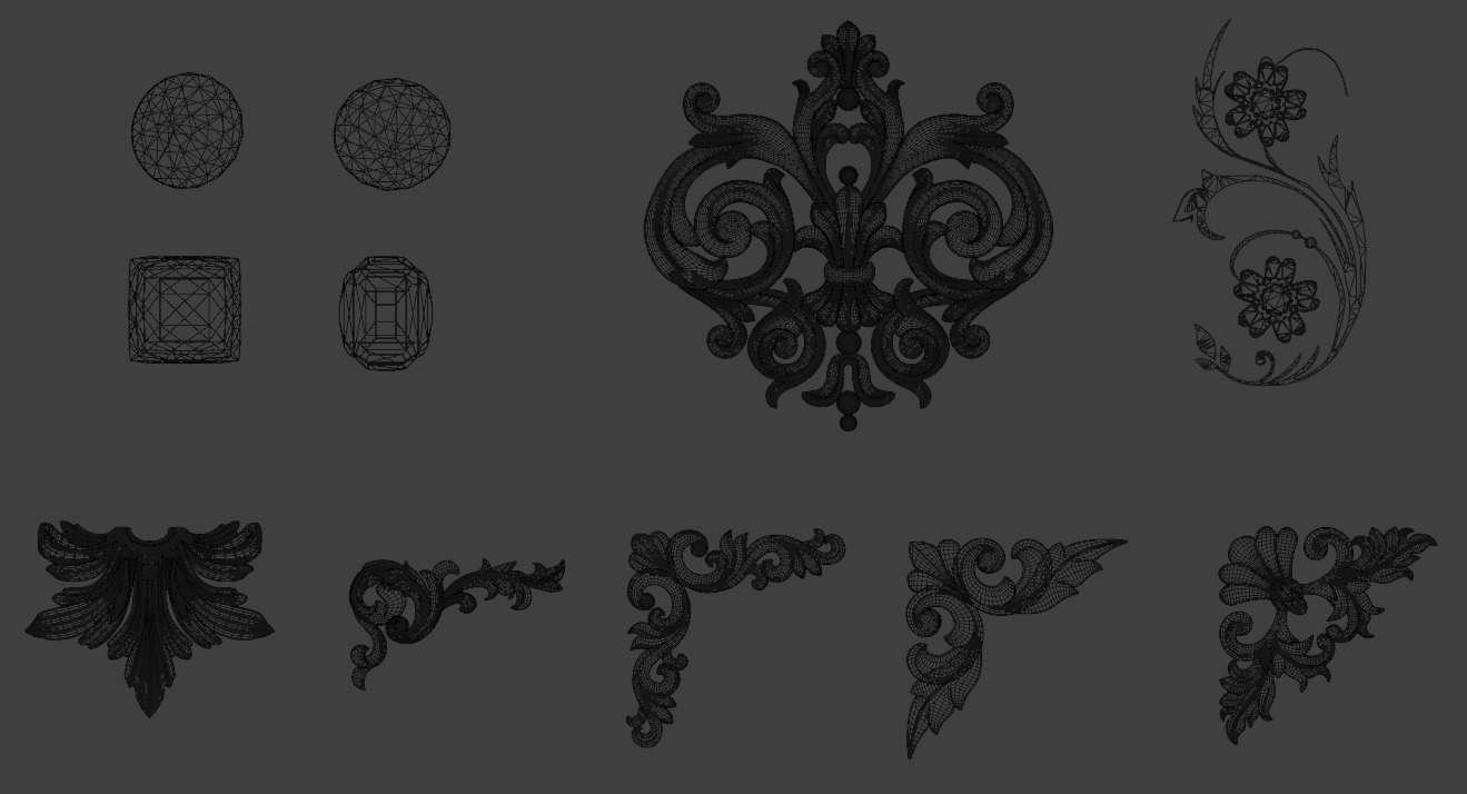 Floral Design Collection1 Low-poly 3D model_5