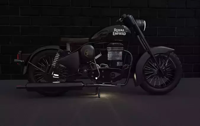 Royal Enfield Bullet 500 Heavy Bike 3D Model