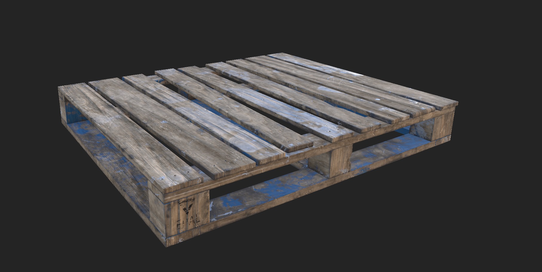 Free Wooden Pallets one full and two broken Free low-poly 3D model_10