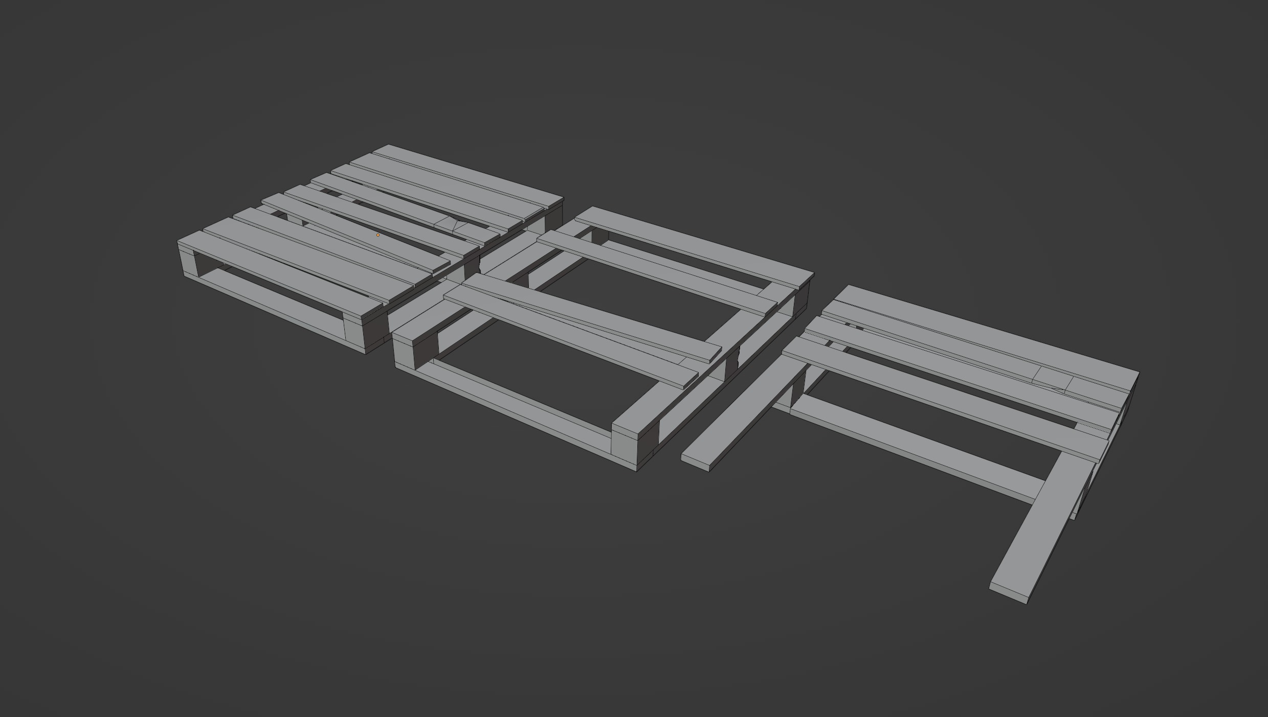 Free Wooden Pallets one full and two broken Free low-poly 3D model_13