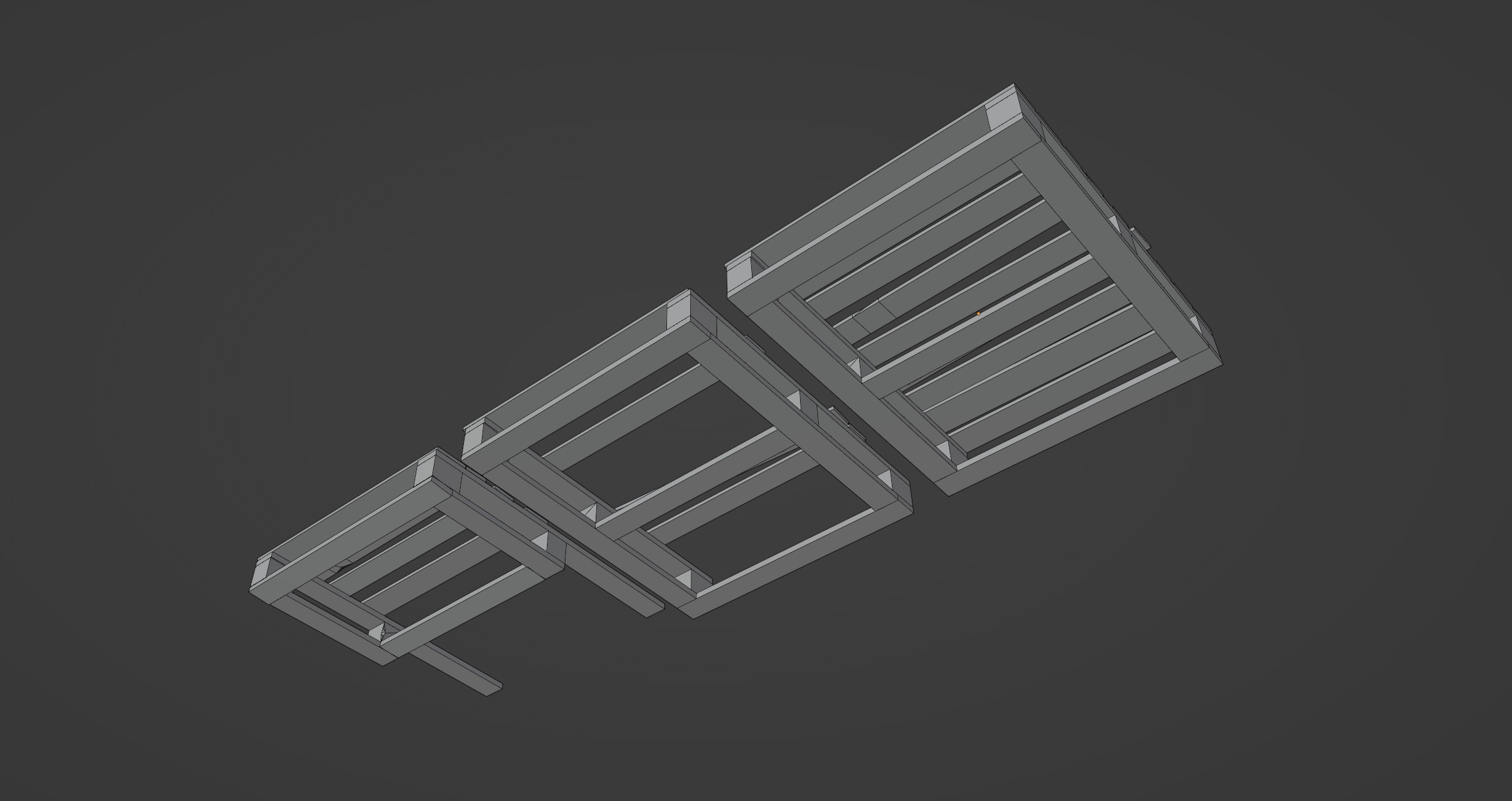 Free Wooden Pallets one full and two broken Free low-poly 3D model_16