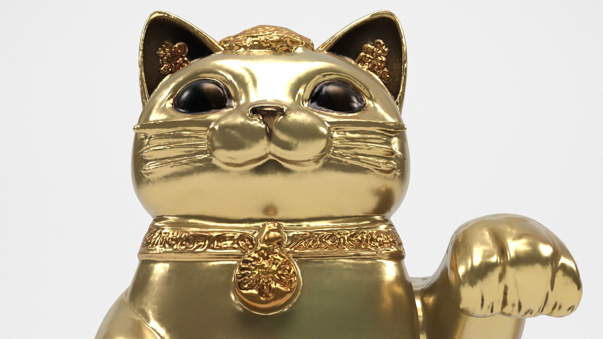 Chinese cat figure Low-poly 3D model_7