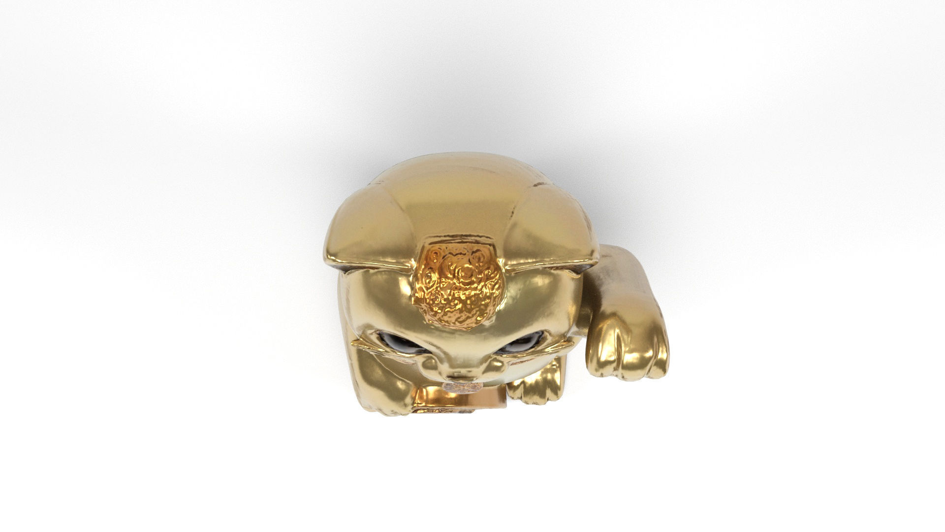 Chinese cat figure Low-poly 3D model_5