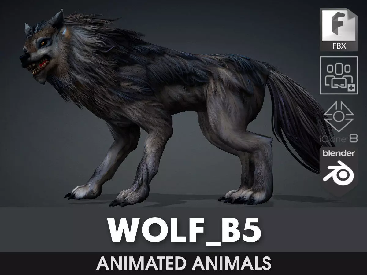 Wolf-B5 Low-poly 3D model_0