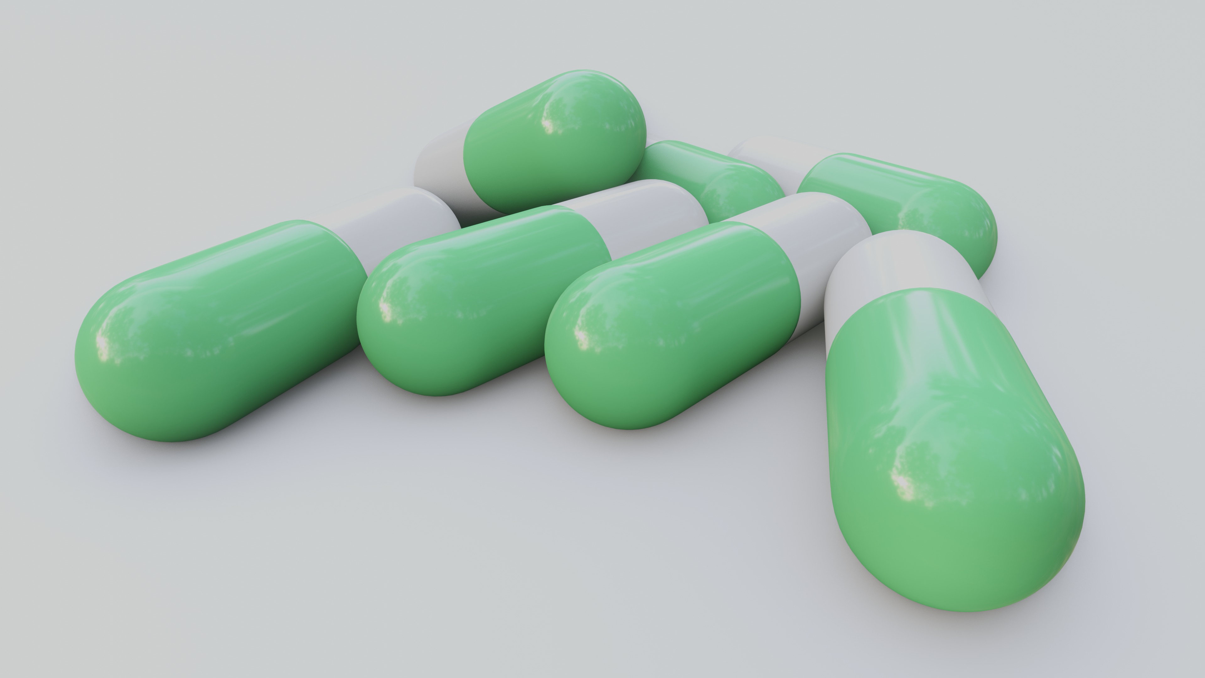The Pills Green and White Color 3D model_2
