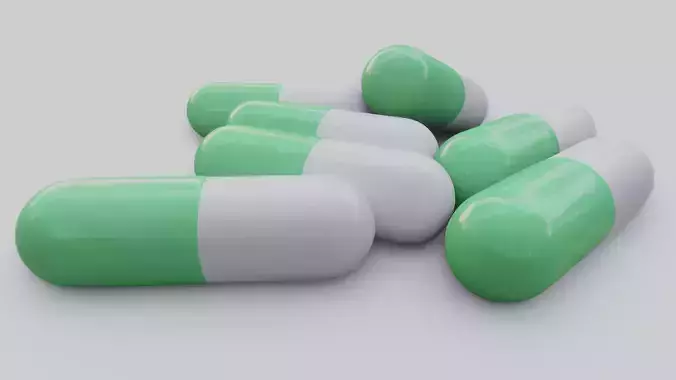 The Pills Green and White Color 3D model