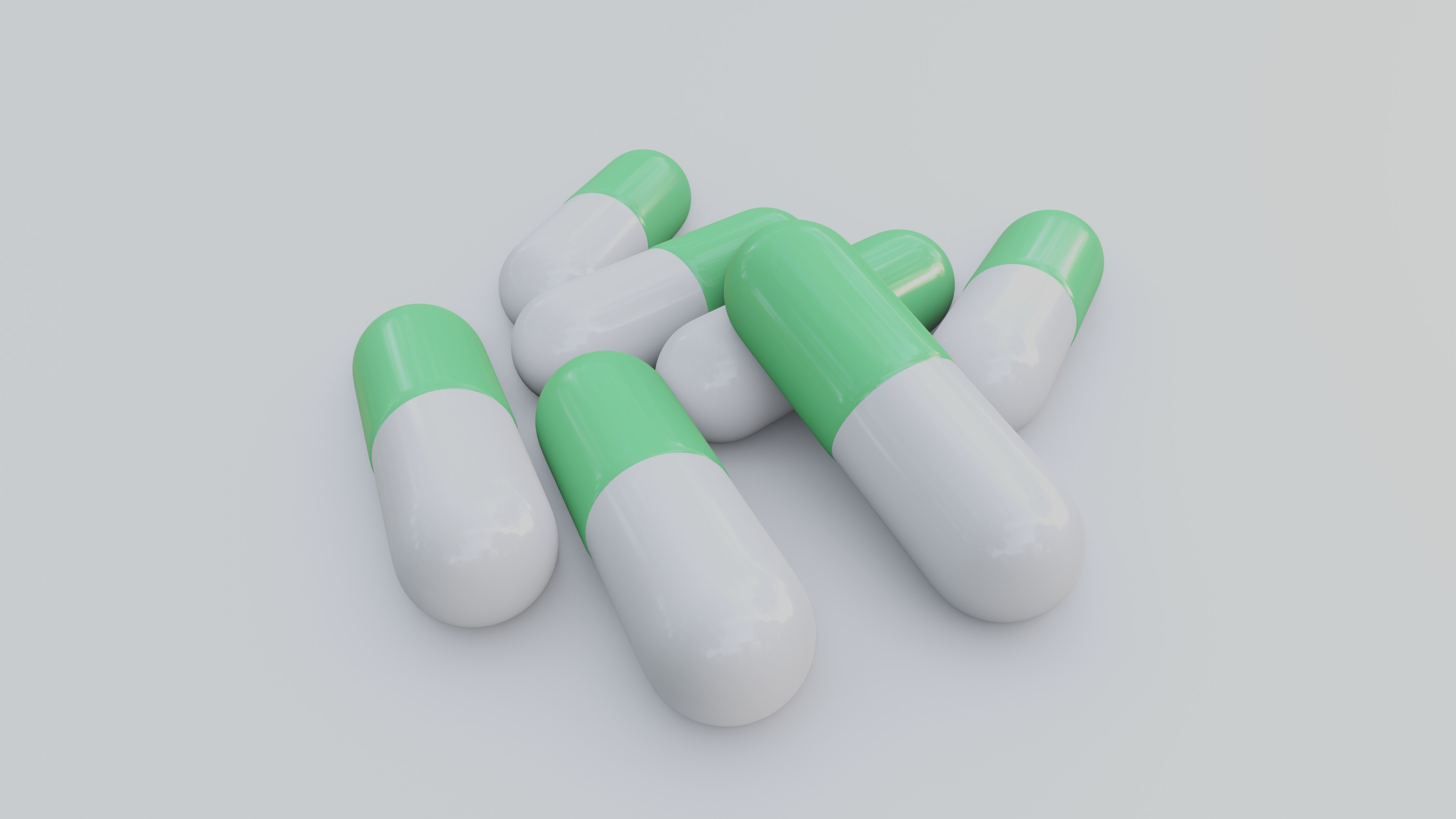 The Pills Green and White Color 3D model_1