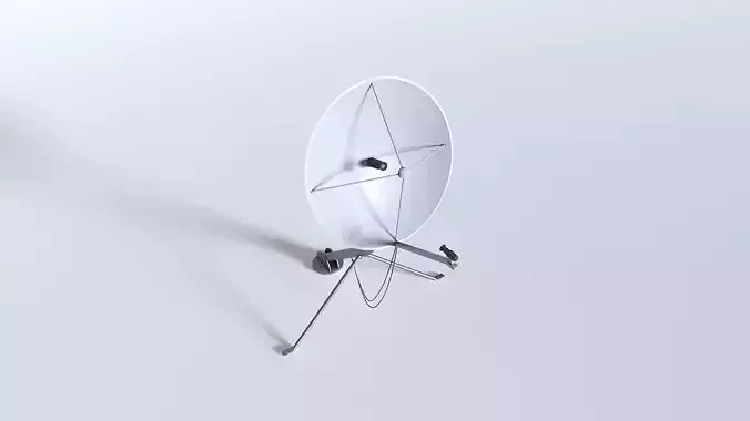 Satellite Dish Antenna Low-poly 3D model