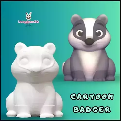 Cartoon Badger 3D print model
