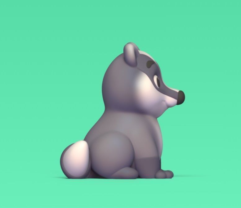 Cartoon Badger 3D print model_3