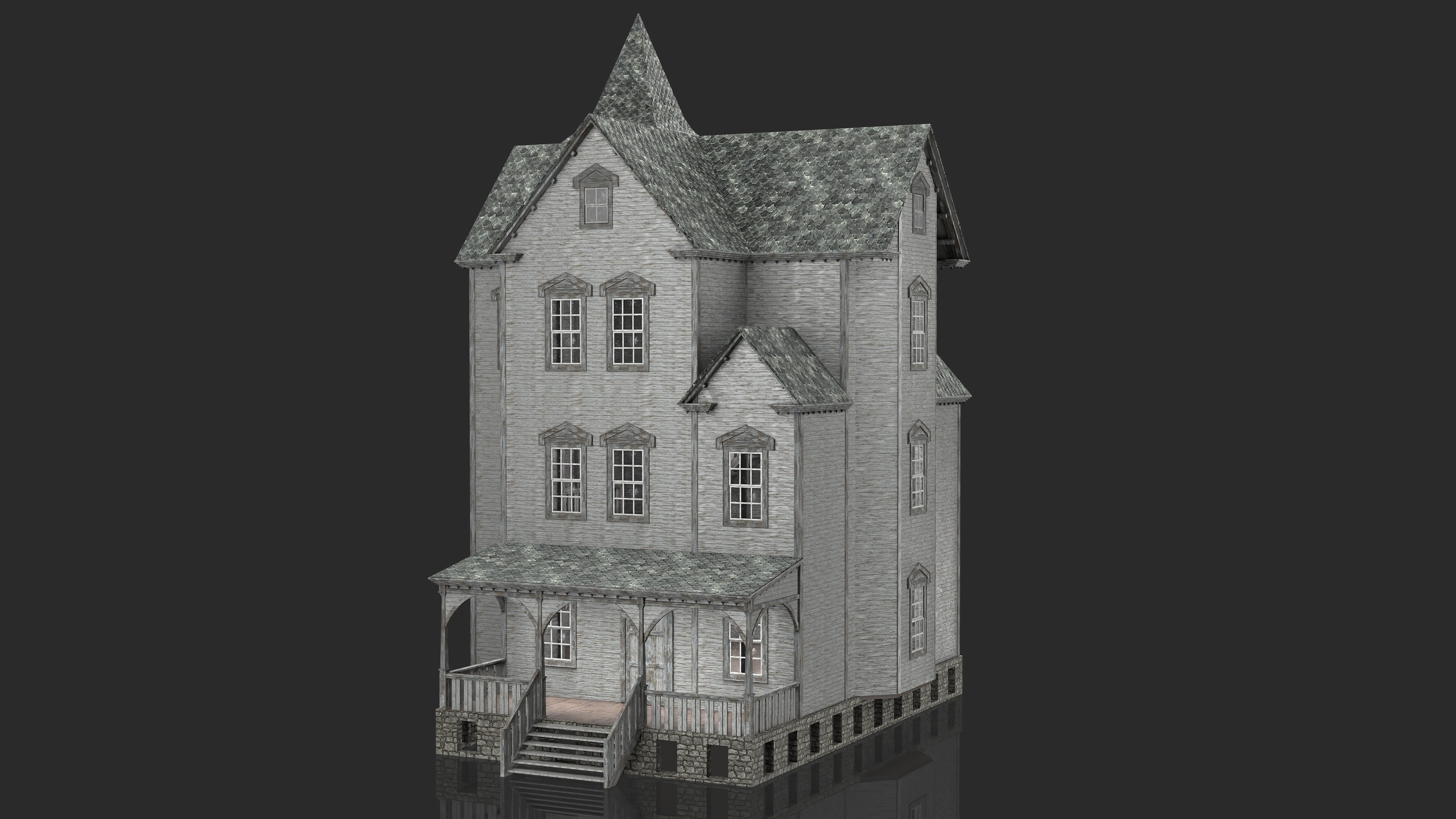 Old Abandoned House 2 3D model_2