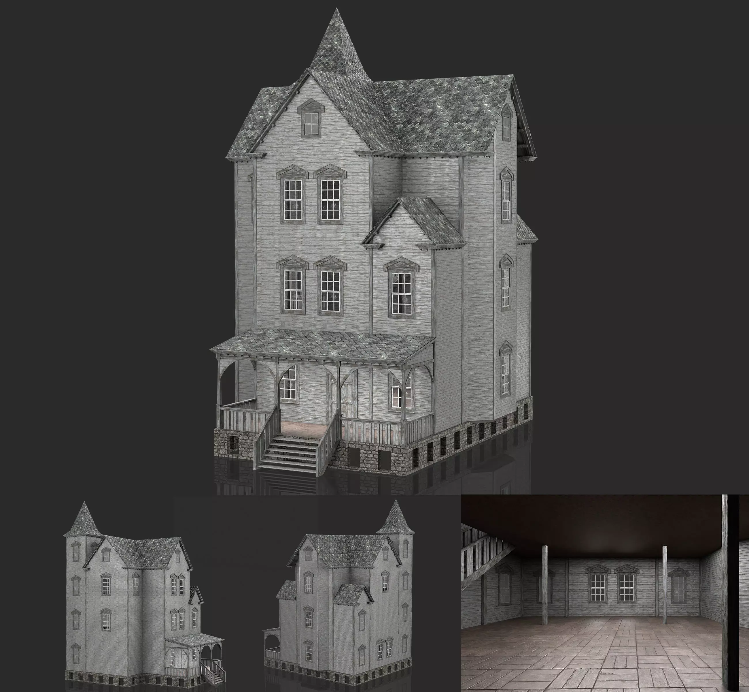 Old Abandoned House 2 3D model_0