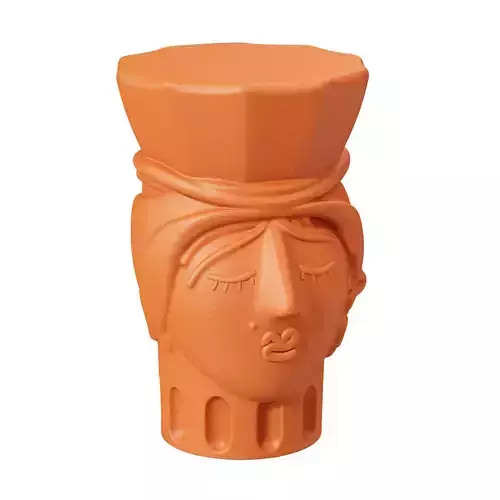Terracotta Testa Di Moro Woman Stool by Seletti