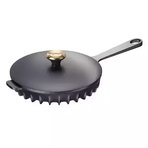 Black Skillet Pan with Lid by Fireup