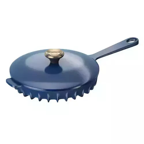 Blue Skillet Pan with Lid by Fireup