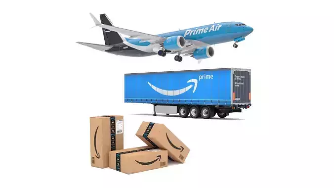 Amazon Prime Delivery Semi Trailer Boeing 737 Collection