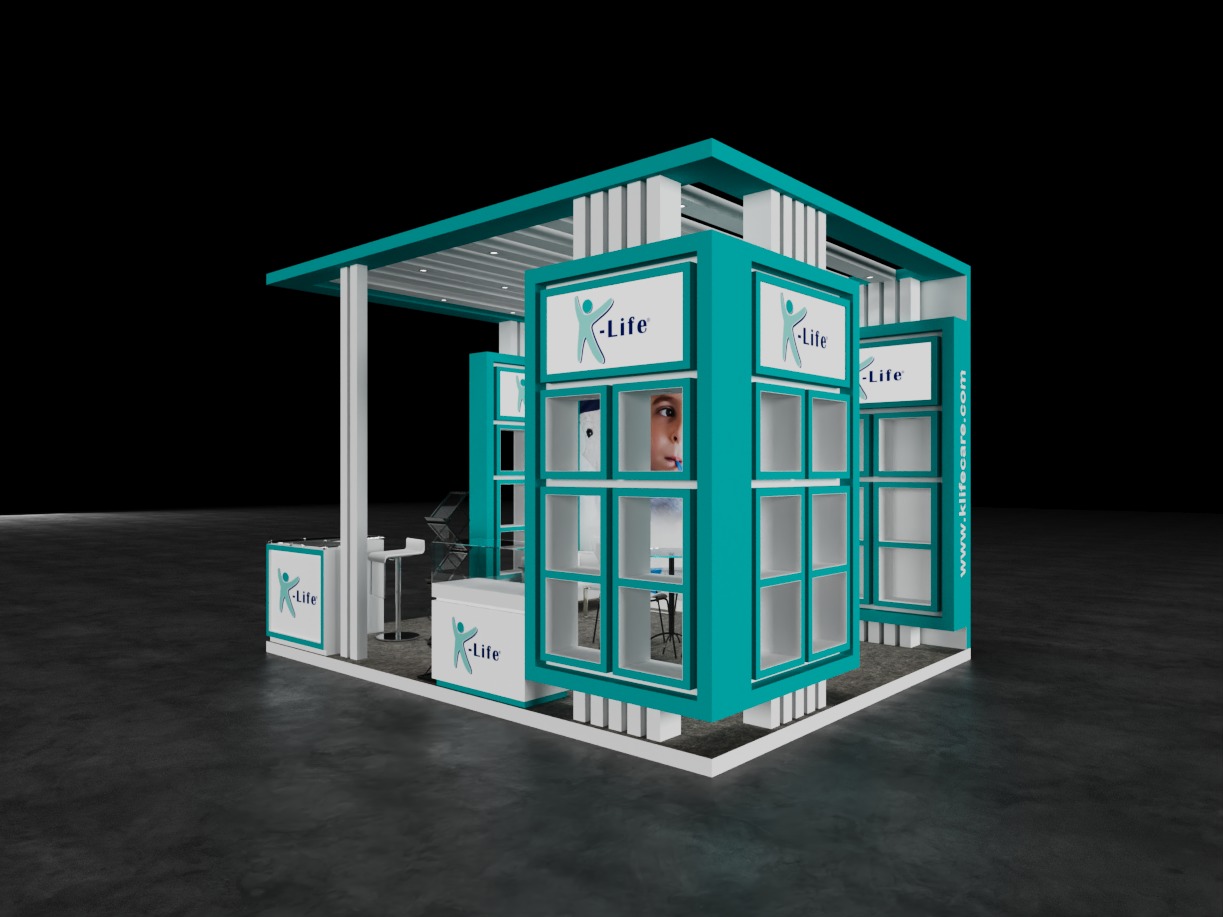 Exhibition Stand 5x4 3Sides D1V1 3D model_2