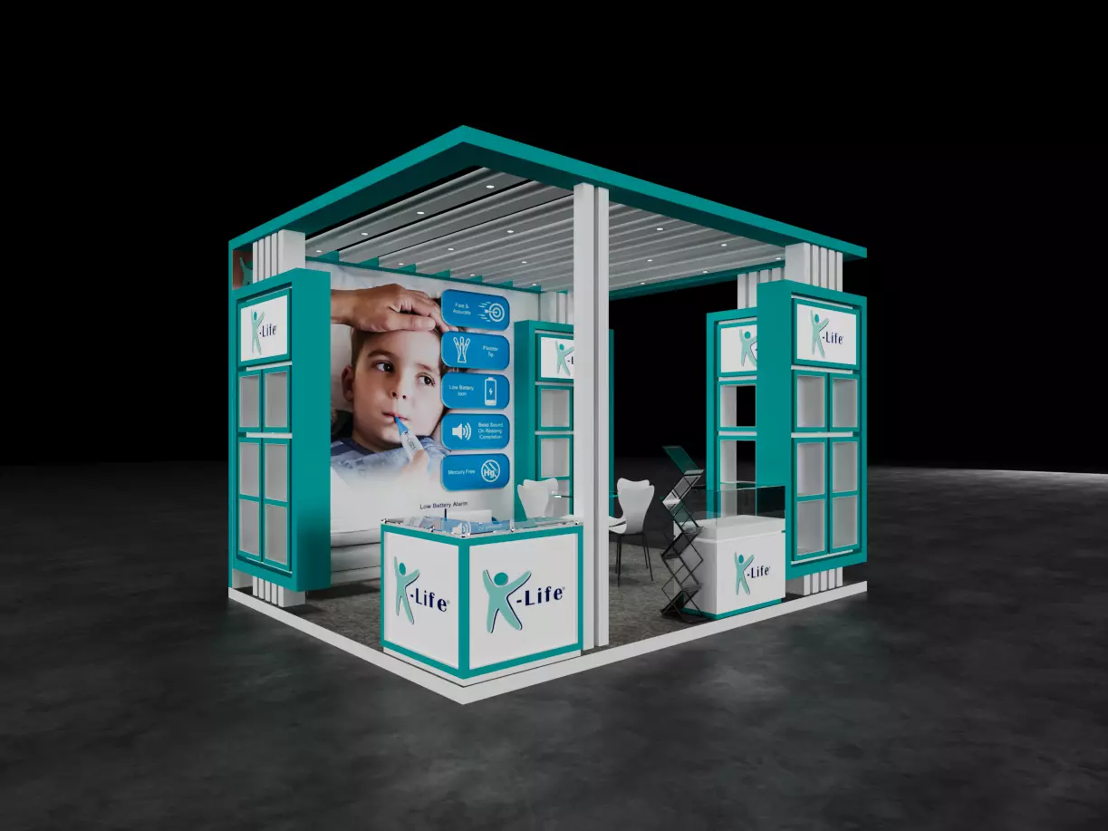 Exhibition Stand 5x4 3Sides D1V1 3D model_0