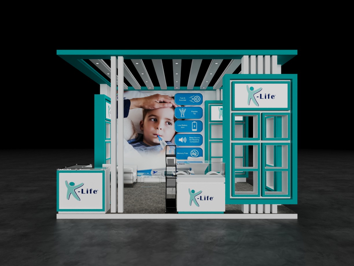 Exhibition Stand 5x4 3Sides D1V1 3D model_1