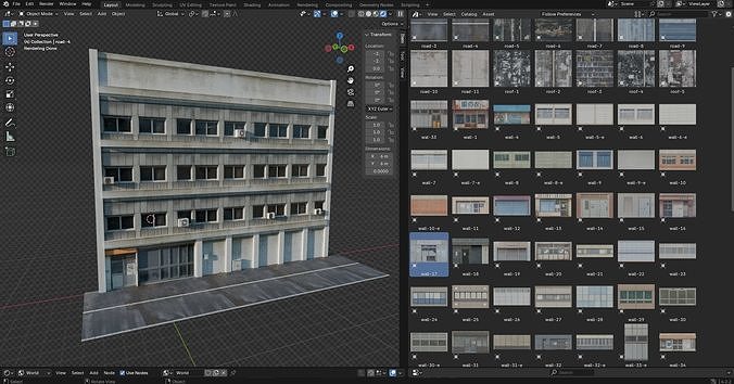 City Building Kit - 120 Realistic Assets for Blender Low-poly 3D model 2