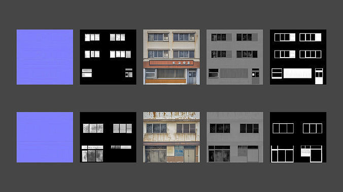 City Building Kit - 120 Realistic Assets for Blender Low-poly 3D model 5
