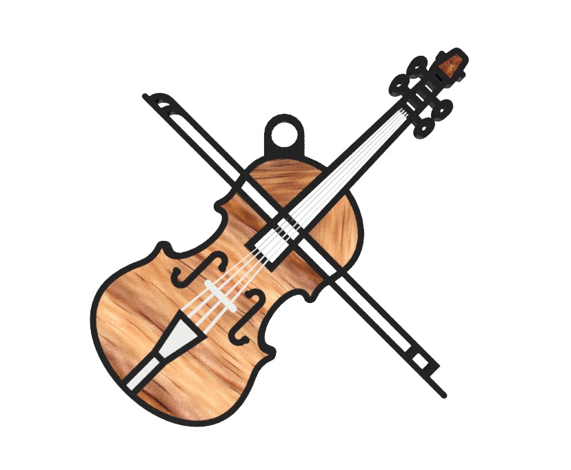 Violin Keychain Model 3D print model_2