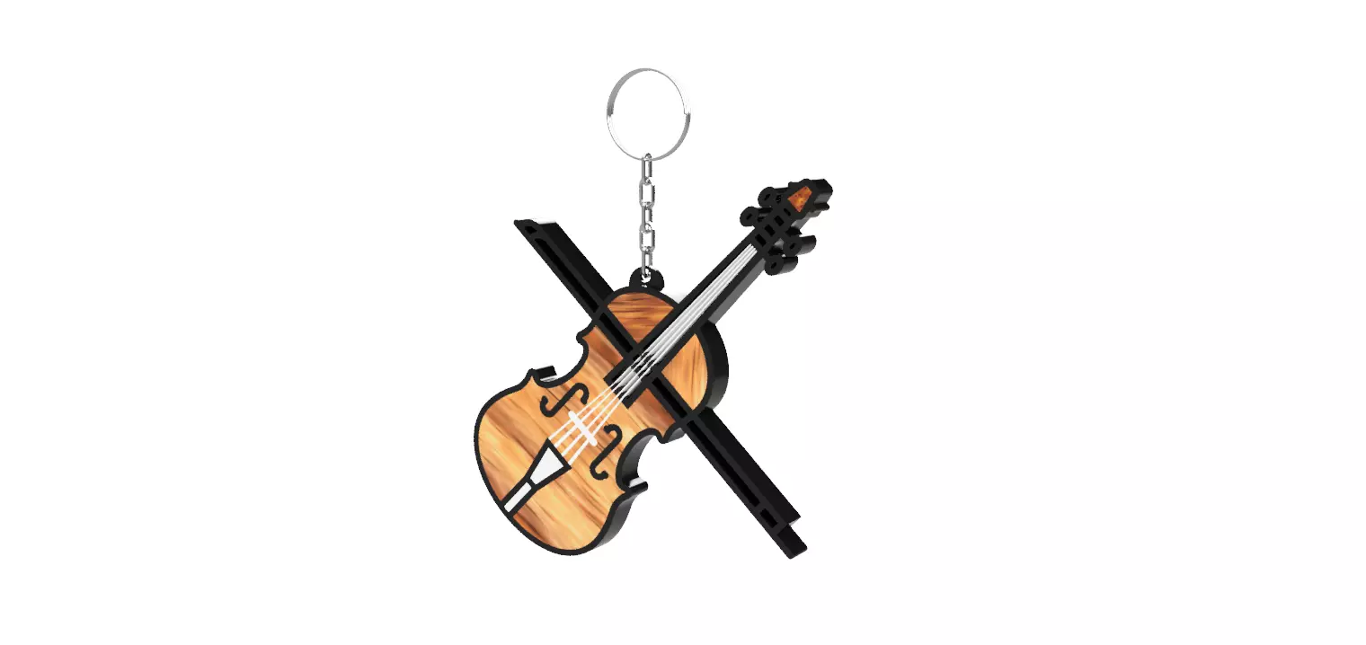 Violin Keychain Model 3D print model_0