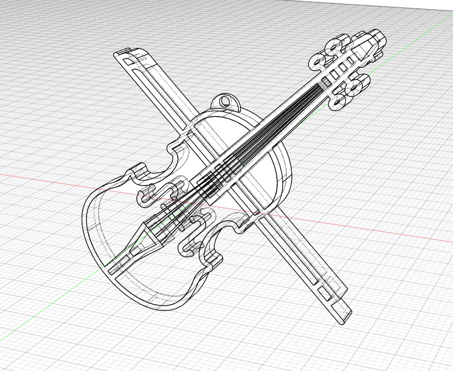 Violin Keychain Model 3D print model_3
