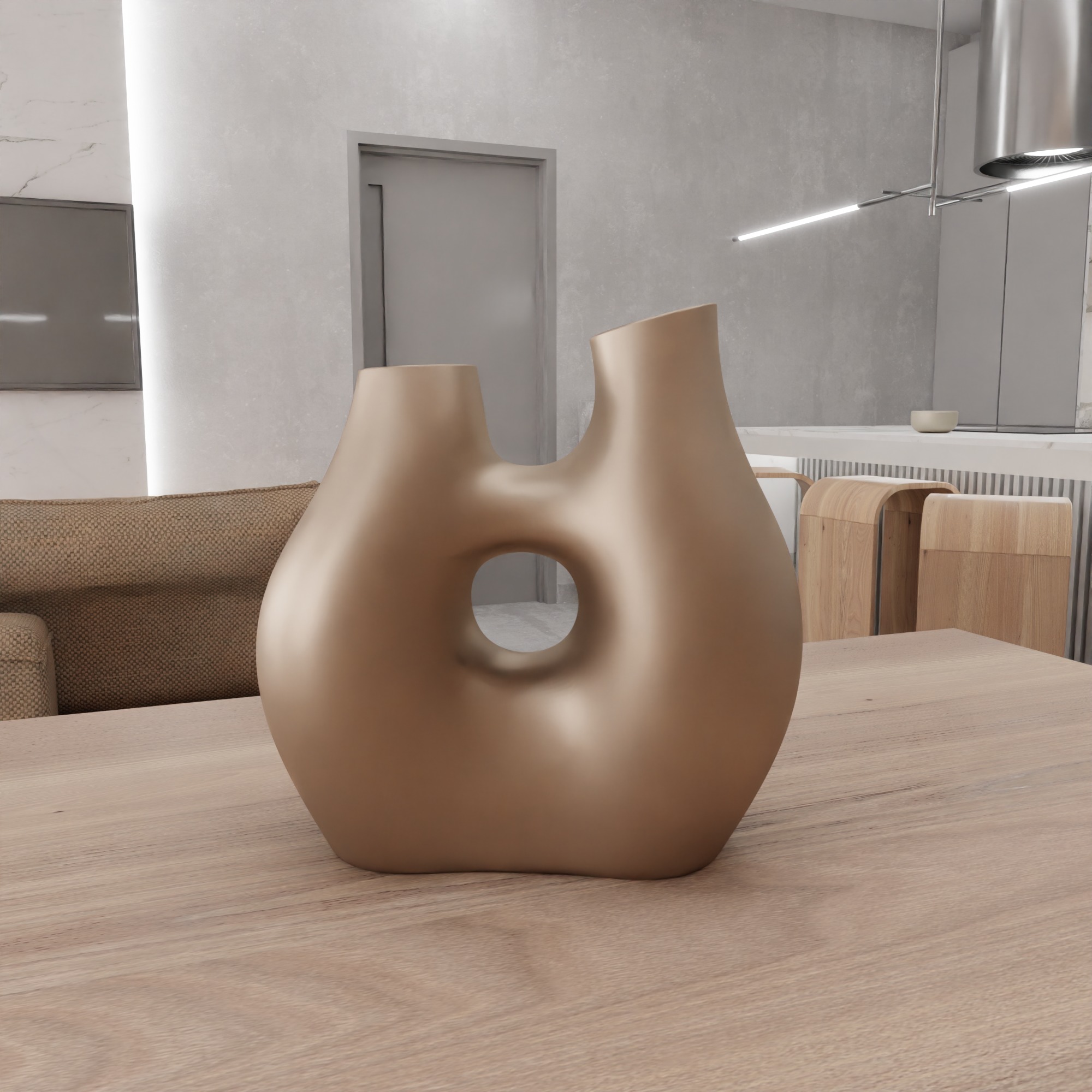 Modern Flower Vase - 360 3D print model_10