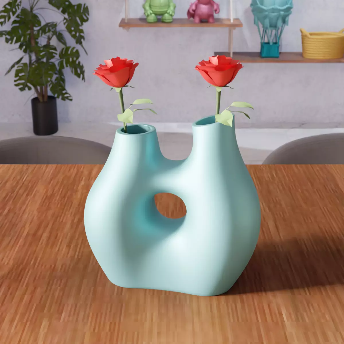 Modern Flower Vase - 360 3D print model_4