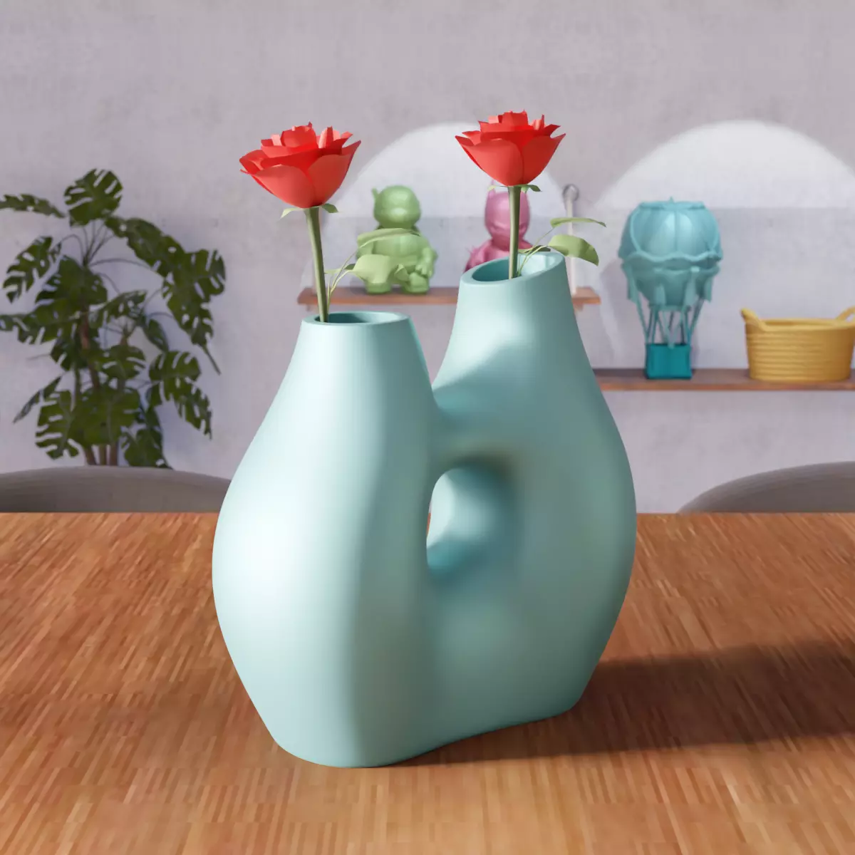 Modern Flower Vase - 360 3D print model_6