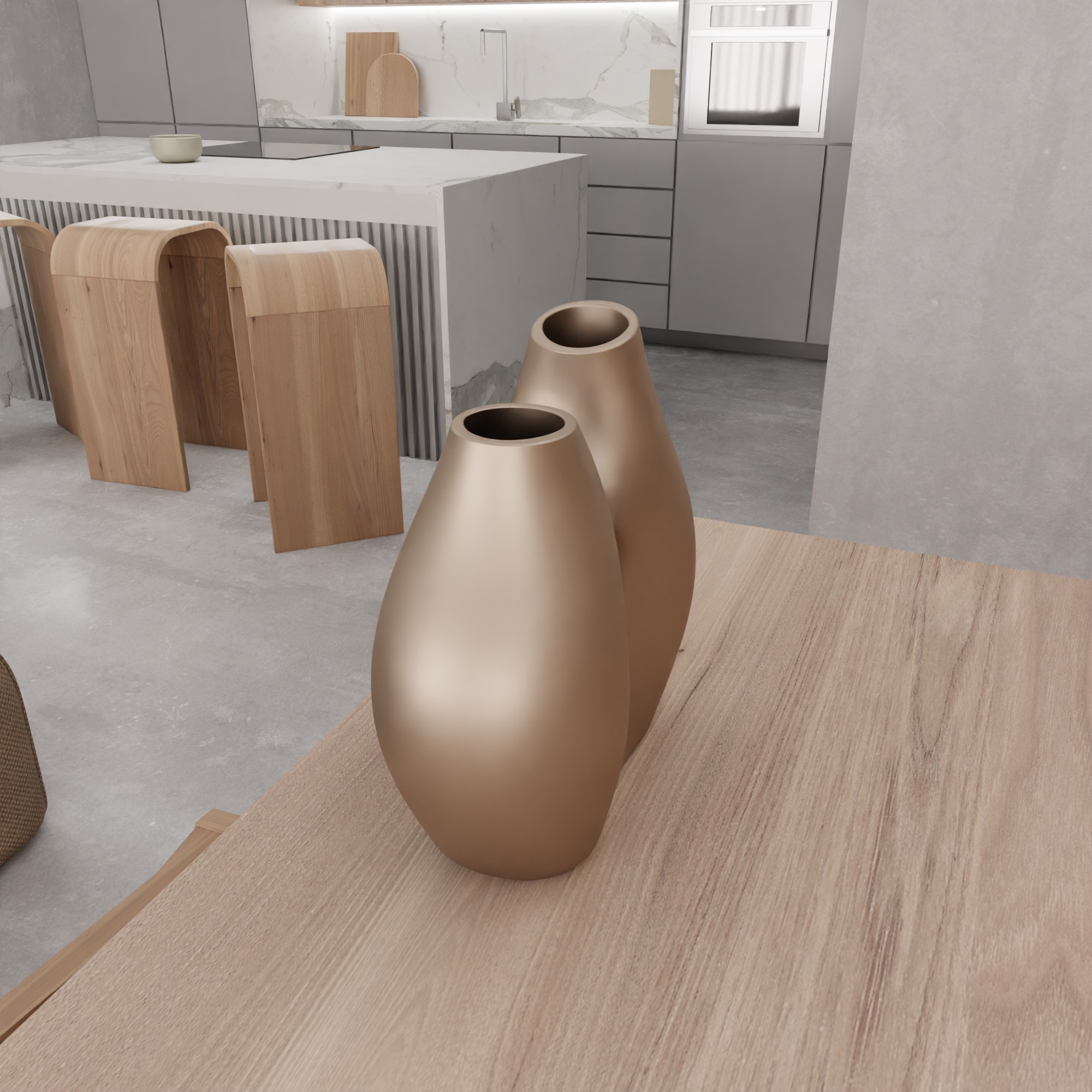 Modern Flower Vase - 360 3D print model_9