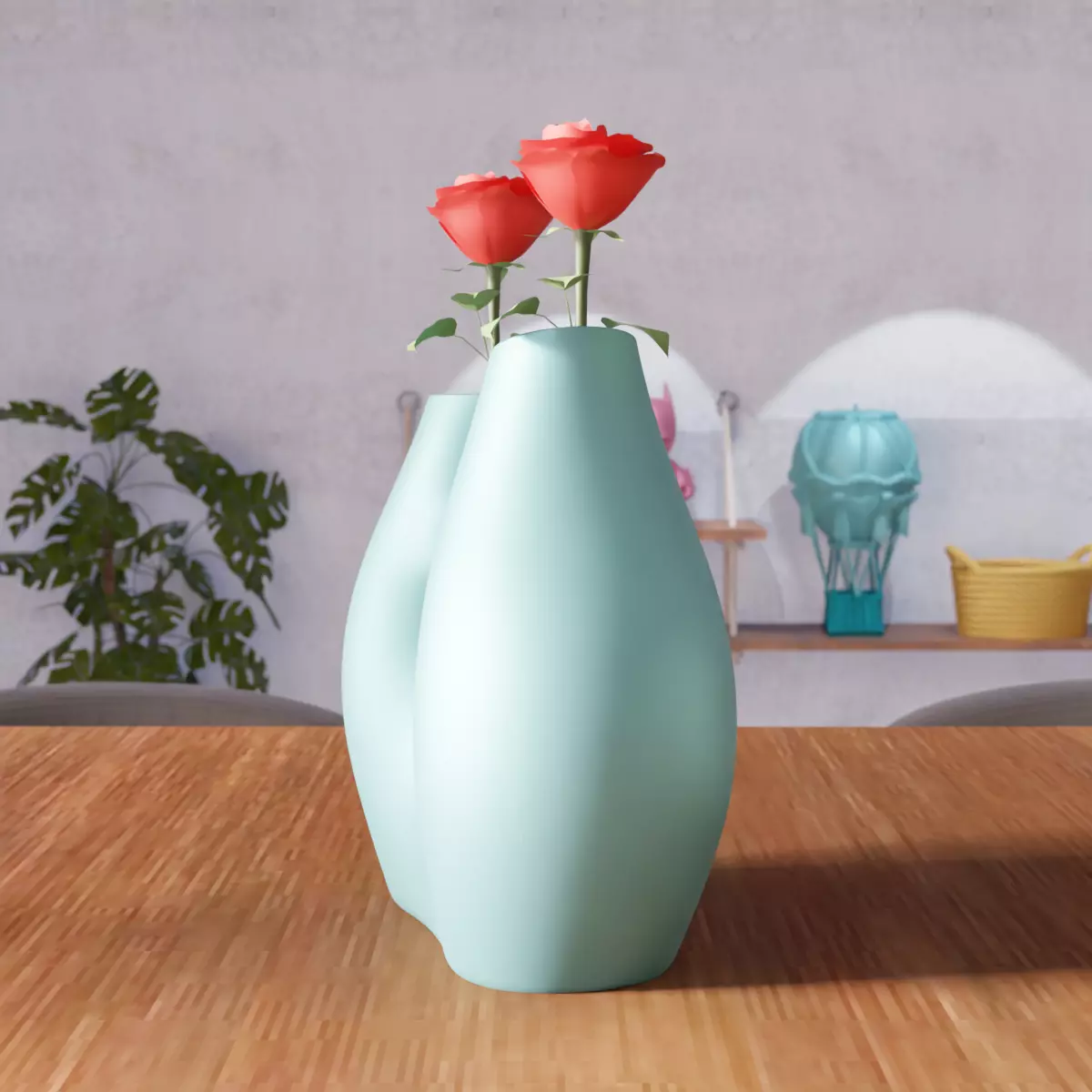 Modern Flower Vase - 360 3D print model_5