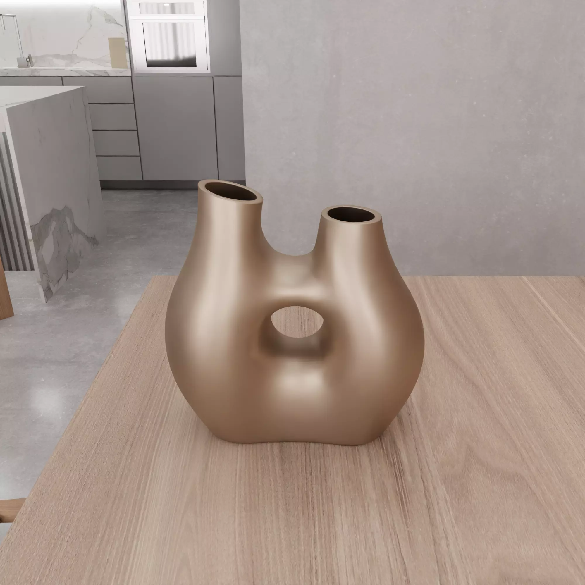 Modern Flower Vase - 360 3D print model_8